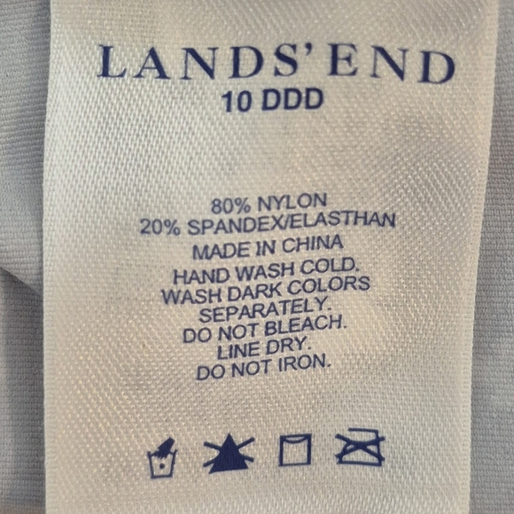 Lands' End DDD-Cup Underwire Square Neck Cross Back Tankini Swim Top - Sz 10 DDD - Picture 9 of 10